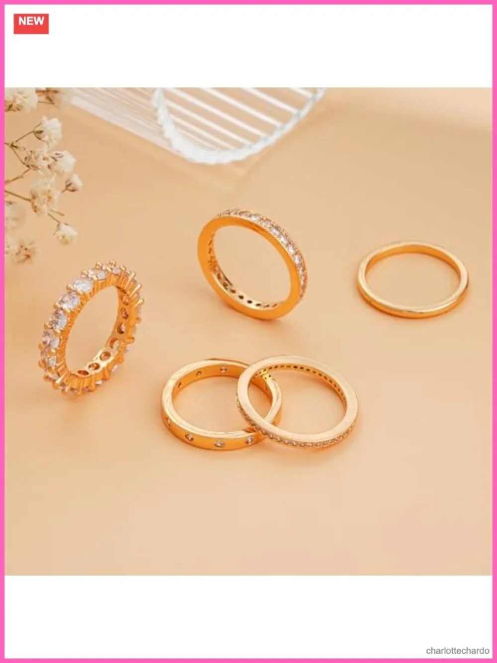 14k Gold Plated Stacking Rings Set Women Dainty Rings Non Tarnish